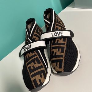 Fendi rockoko knit sneakers.